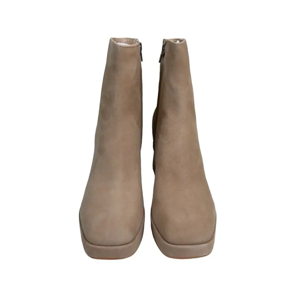 Dolce Vita Womens 9.5 Ulyses Suede Platform Bootie in Mushroom Tan NEW